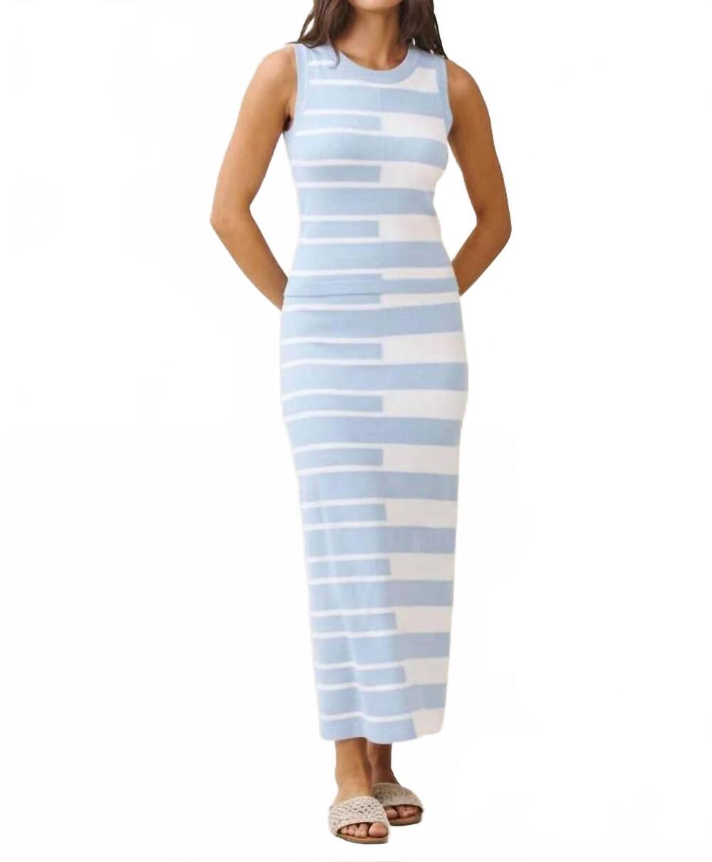 NEW ABLE women's colorblock knit vest and skirt set in blue